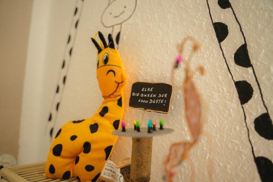 Closeup einer Stoffgiraffe
